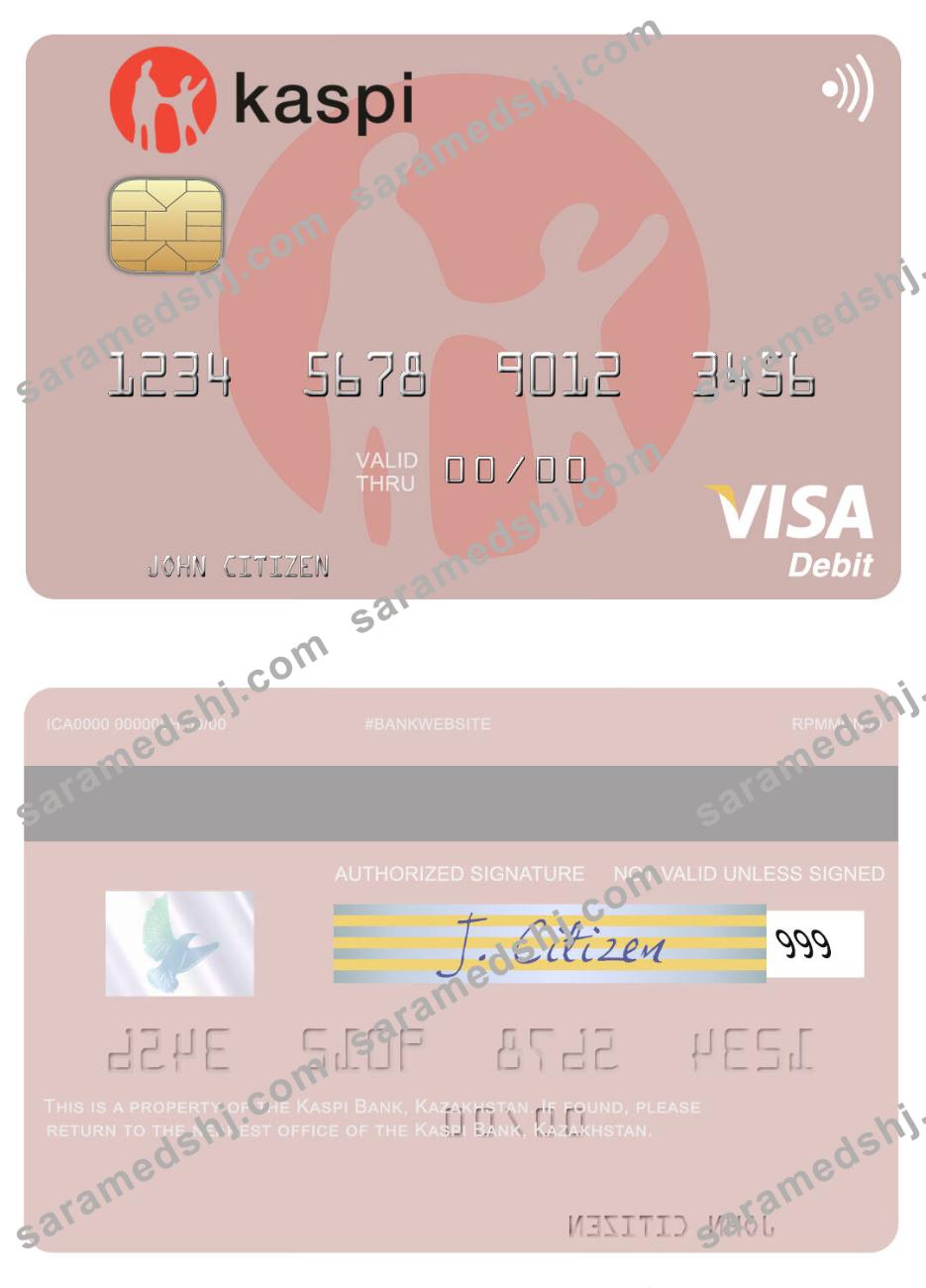 Kazakhstan Kaspi Bank visa debit card